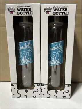 Glass Water Bottle Bigmouth brand the "Not Vodka" - 2 Pack